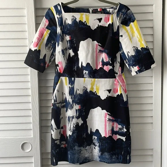 KATE SPADE SATURDAY ATMOSPHERE PRINT SPLATTER PAINT DRESS - Picture 1 of 6